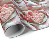 Valentijn Heart Cookies Cadeaupapier (Rol Hoek)
