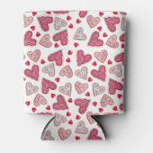 Valentijn Heart Cookies Patroon Blikjeskoeler (Voorkant)