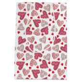 Valentijn Heart Cookies Patroon Medium Cadeauzakje (Achterkant)