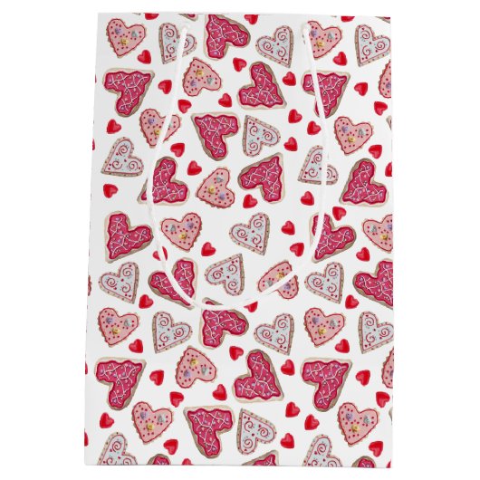 Valentijn Heart Cookies Patroon Medium Cadeauzakje (Achterkant)
