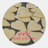 Valentijn Heart Cookies Ronde Sticker (Voorkant)