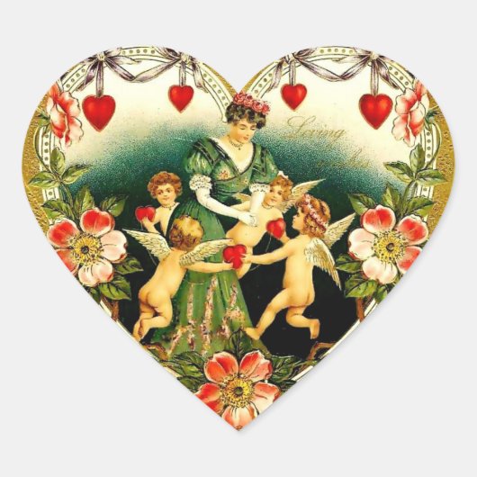 Valentijn Heart Hart Sticker (Voorkant)