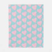 Valentijn Heart Hugs en Kisses Doodles Fleece Deken (Voorkant)