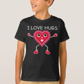 VALENTIJN-HEART-I LIVE HUGS-Cute, Funny, RED T-shirt (Voorkant)