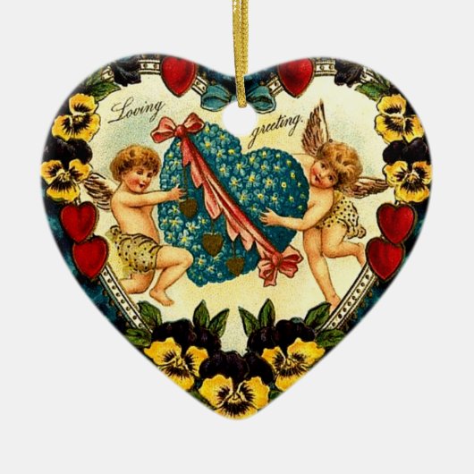  Valentijn Heart Keramisch Ornament (Voorkant)