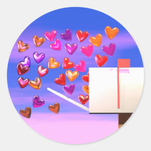 Valentijn Heart Mail Ronde Sticker