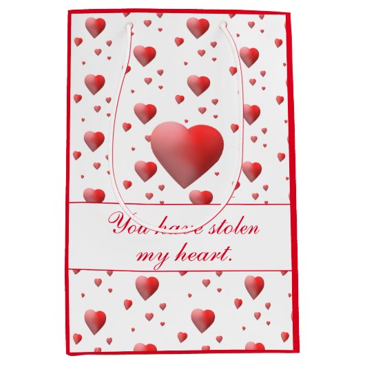  Valentijn Heart Medium Cadeauzakje (Voorkant)