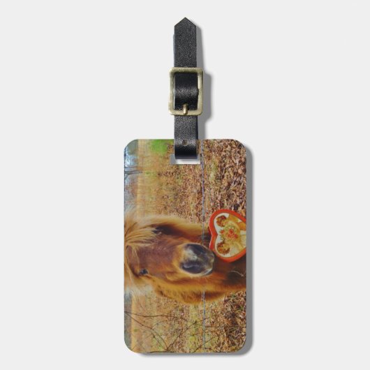 Valentijn Heart Miniatuur brown Horse Bagagelabel (Voorkant verticaal)