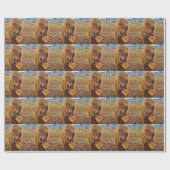 Valentijn Heart Miniatuur brown Horse Cadeaupapier (Vlak)