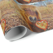 Valentijn Heart Miniatuur brown Horse Cadeaupapier (Rol Hoek)