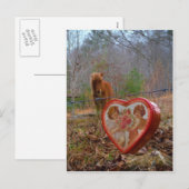 Valentijn Heart Miniatuur brown Horse Feestdagenkaart (Voorkant / Achterkant)