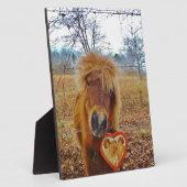 Valentijn Heart Miniatuur brown Horse Fotoplaat (Zijkant)