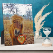 Valentijn Heart Miniatuur brown Horse Fotoplaat (Zijkant)
