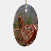 Valentijn Heart Miniatuur brown Horse Keramisch Ornament (Rechts)