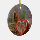 Valentijn Heart Miniatuur brown Horse Keramisch Ornament (Rechts)