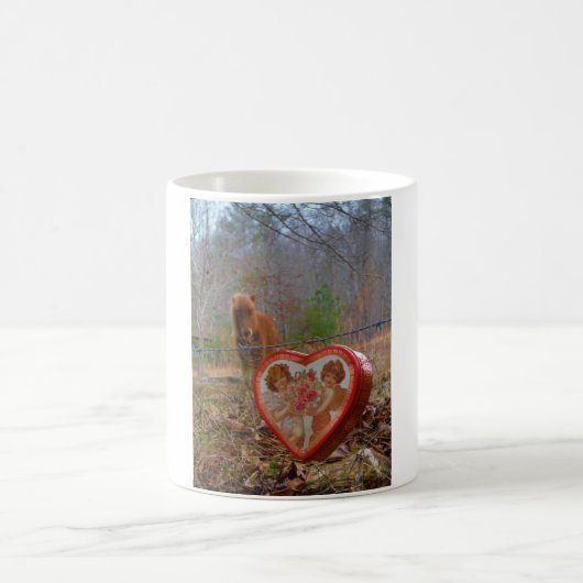 Valentijn Heart Miniatuur brown Horse Koffiemok (Center)