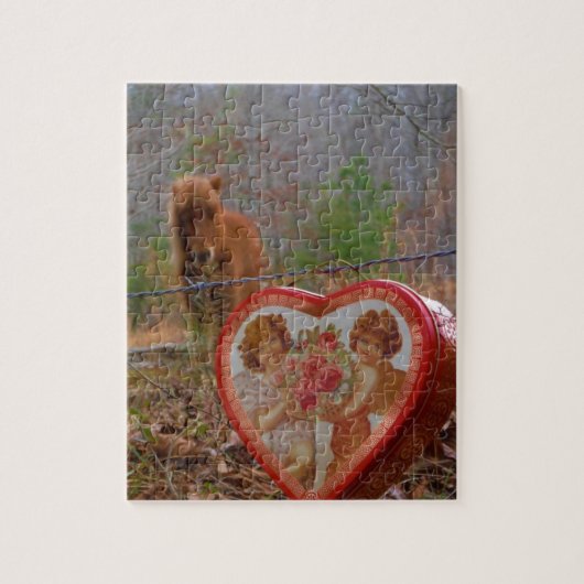Valentijn Heart Miniatuur brown Horse Legpuzzel (Verticaal)