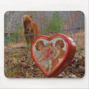 Valentijn Heart Miniatuur brown Horse Muismat