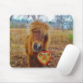 Valentijn Heart Miniatuur brown Horse Muismat (Met muis)