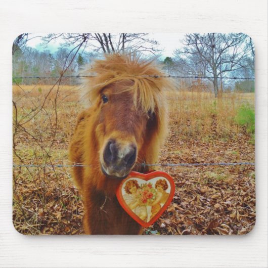 Valentijn Heart Miniatuur brown Horse Muismat (Voorkant)