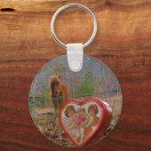Valentijn Heart Miniatuur brown Horse Sleutelhanger (Voorkant)
