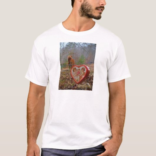 Valentijn Heart Miniatuur brown Horse T-shirt (Voorkant)
