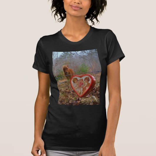 Valentijn Heart Miniatuur brown Horse T-shirt (Voorkant)
