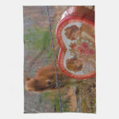 Valentijn Heart Miniatuur brown Horse Theedoek (Verticaal)