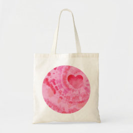Valentijn Heart op Pink Tie Dye Tote Bag