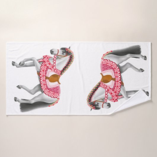 Valentijn Heart Parade Horse Bath Towel Badhanddoek (Badhanddoek)
