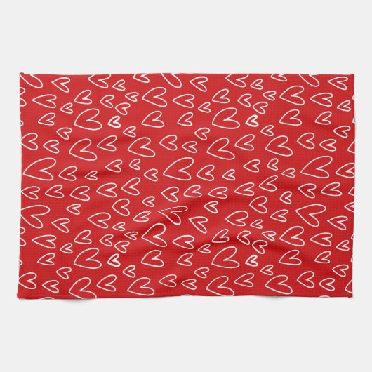 VALENTIJN HEART Pattern Kitchen Towel Theedoek (Horizontaal)