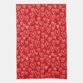 VALENTIJN HEART Pattern Kitchen Towel Theedoek (Verticaal)