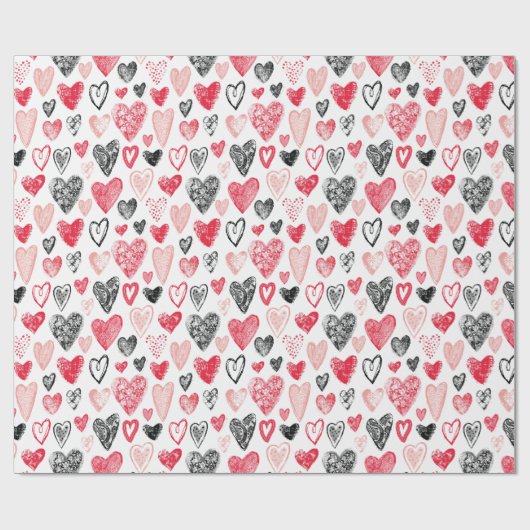 Valentijn Heart Pattern-ompakken papier (Vlak)
