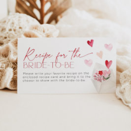Valentijn Heart Recept voor de bruid-to-be verzoek Informatiekaartje