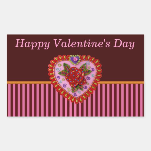 Valentijn Heart Rechthoekige Sticker (Voorkant)