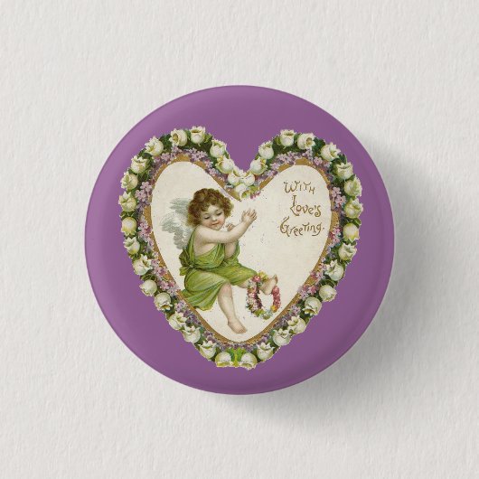 Valentijn Heart Ronde Button 3,2 Cm (Voorkant)