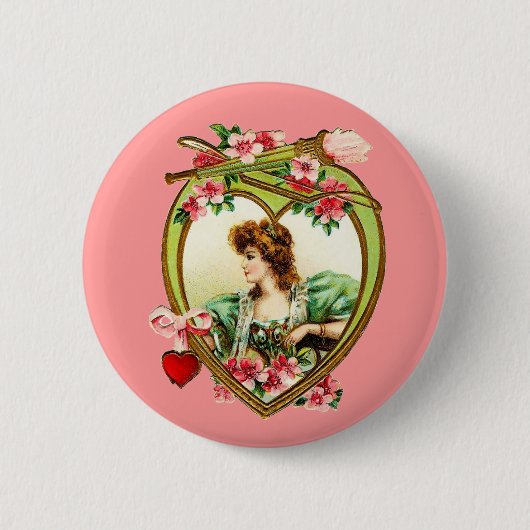 Valentijn Heart Ronde Button 5,7 Cm (Voorkant)