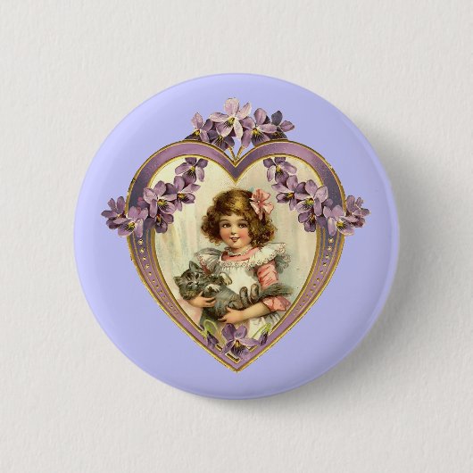 Valentijn Heart Ronde Button 5,7 Cm (Voorkant)