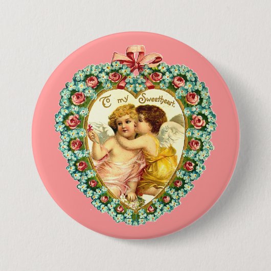  Valentijn Heart Ronde Button 7,6 Cm (Voorkant)