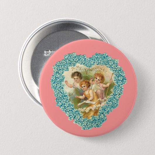 Valentijn Heart Ronde Button 7,6 Cm (Voorkant /achterkant)