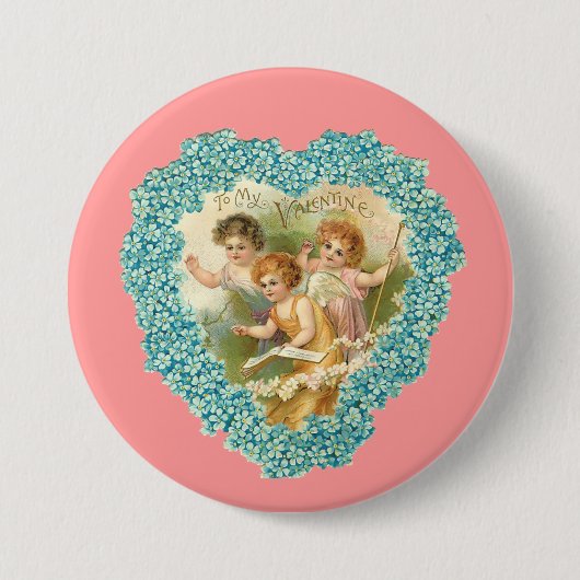 Valentijn Heart Ronde Button 7,6 Cm (Voorkant)