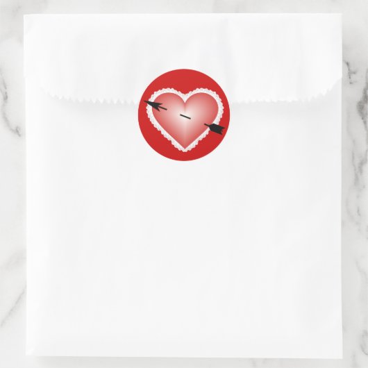 Valentijn Heart Ronde Sticker (Tas)