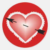 Valentijn Heart Ronde Sticker (Voorkant)