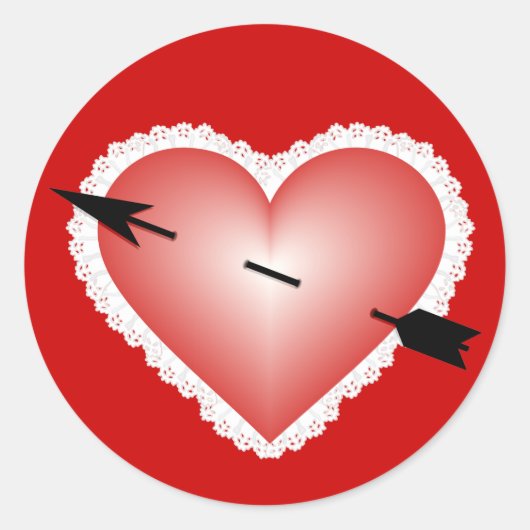 Valentijn Heart Ronde Sticker (Voorkant)