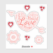 Valentijn Heart Shapechard Sticker (Vel)