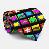 Valentijn Heart Stropdas Mosaic Tiles (Opgerold)