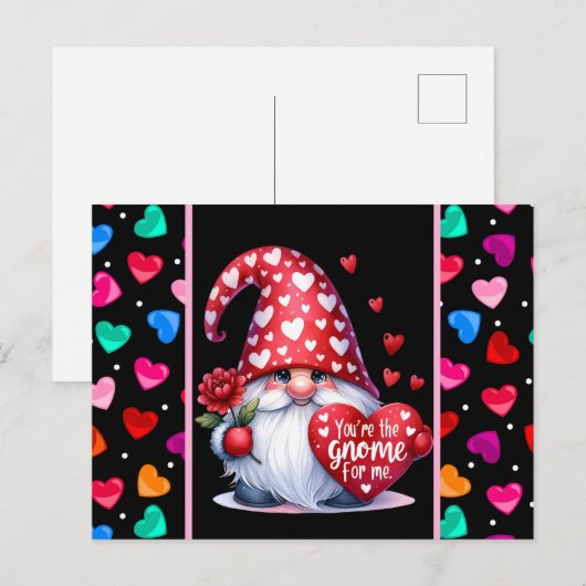 Valentijn Heartfelt Gnome Briefkaart (Voorkant / Achterkant)