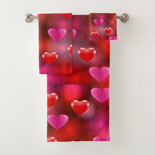 Valentijn Hearts Bad Handdoek (Insitu)