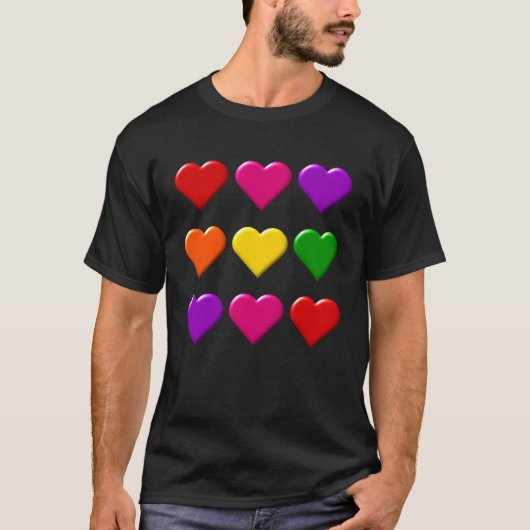 Valentijn Hearts Basic T-shirt (Voorkant)