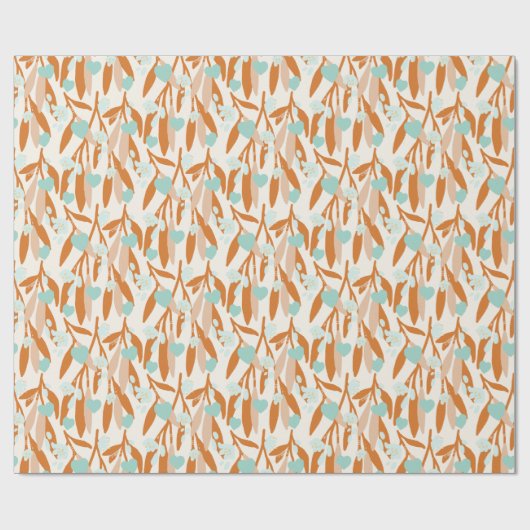 Valentijn Hearts Branches Flowers Love Pattern Cadeaupapier (Vlak)